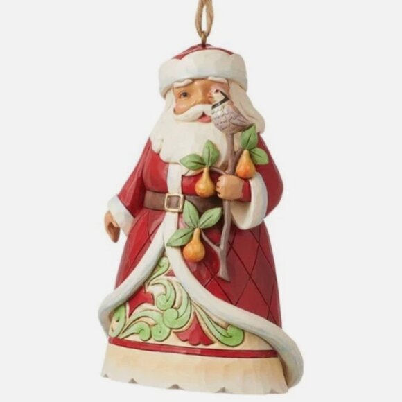 Jim Shore A Partridge in Pear Tree Branch Santa Worldwide Event Ornament 6013136 - Picture 3 of 5